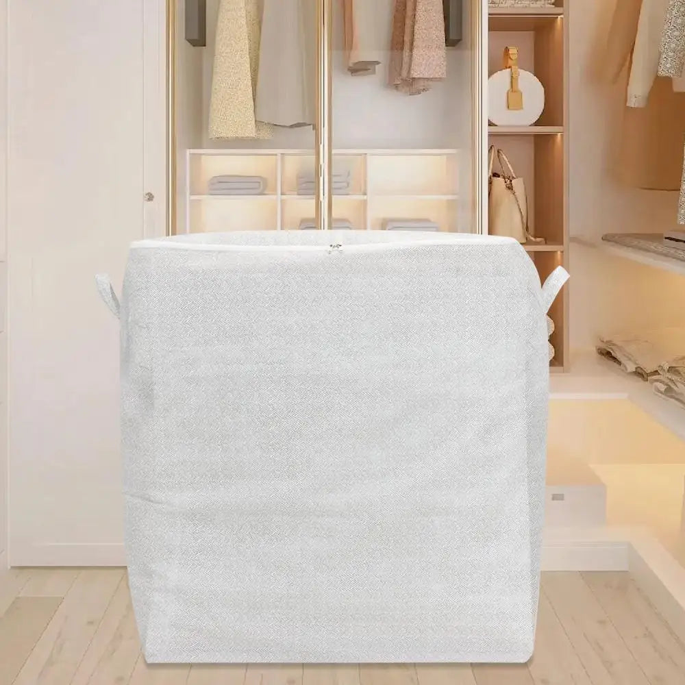 Large-Capacity Clothes Storage Bag Closet Organizers Dust-proof Quilt Storage Basket with Lids Zipper With Handle Oasis Select