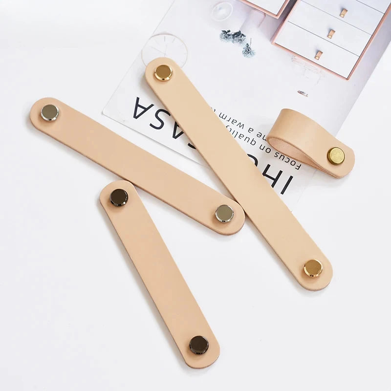 Nordic Style Leather Cabinet Handles for Furniture Cupboard Closet Wardrobe Kitchen Knobs Vintage Drawer Door Pulls Oasis Select