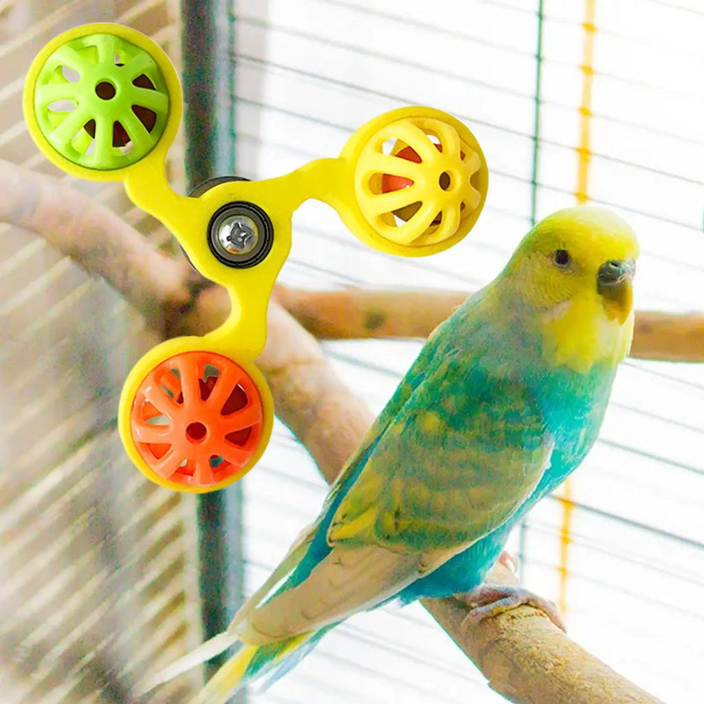 Parrot Toys Interactive Rotating Windmill Toy Bird Cage Toy For Parrots Rotating For Stimulation Entertainment Play Chewing Oasis Select