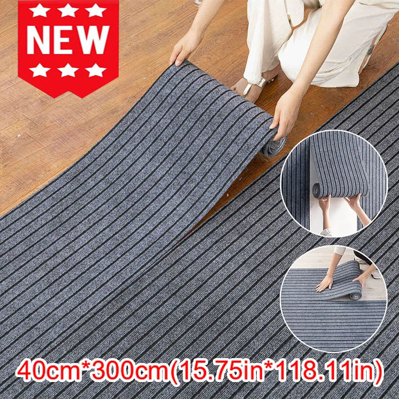 DIY Solid Color Striped Kitchen Door Mat Floor Mat Room Decoration Self-adhesive Non-slip Carpet Home Decor Hallway Rug Entrance Oasis Select