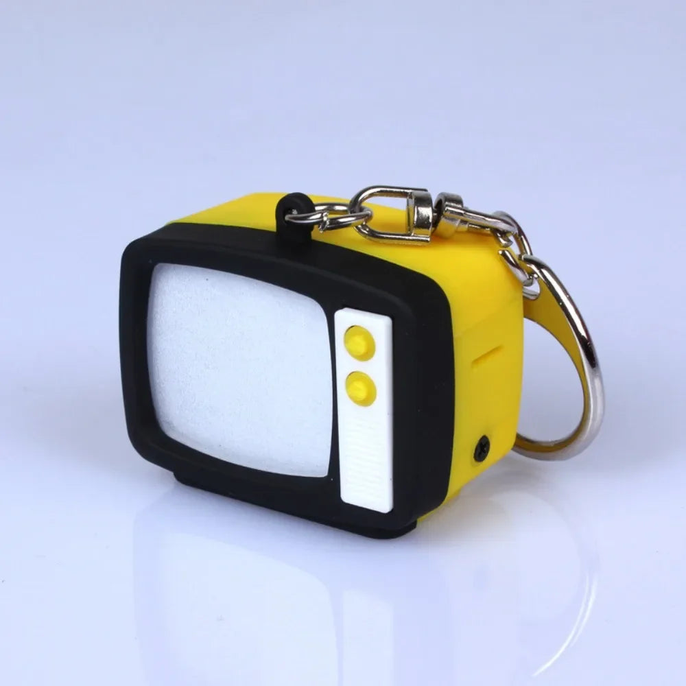 Creative Retro Television Keychain Miniature Television Tv Keychain Pendant Creative Children Model Led Keychain Home Oasis Select Yellow