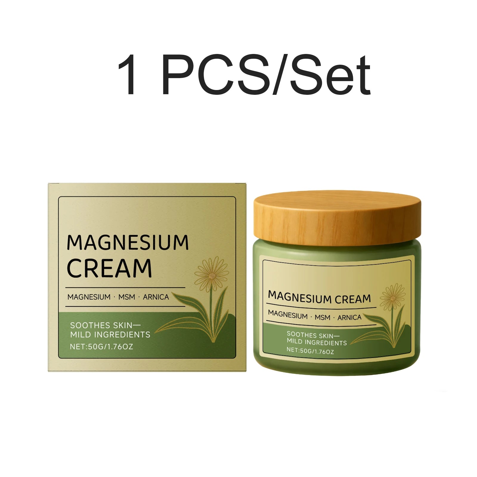 50g Relief Soothing Magnesium Soothing Body Cream Non-Greasy Knees Muscles External Massage Care MSM Arnica Mild Daily Care Oasis Select A 1 PCS