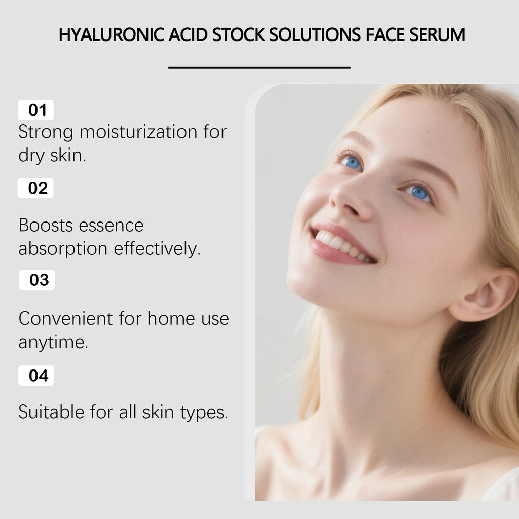 Hyaluronic Acid Stock Solutions Face Serum with Roller Microneedle Set Moisturizing Anti-Wrinkle Facial Serum Smoothing Refresh Oasis Select
