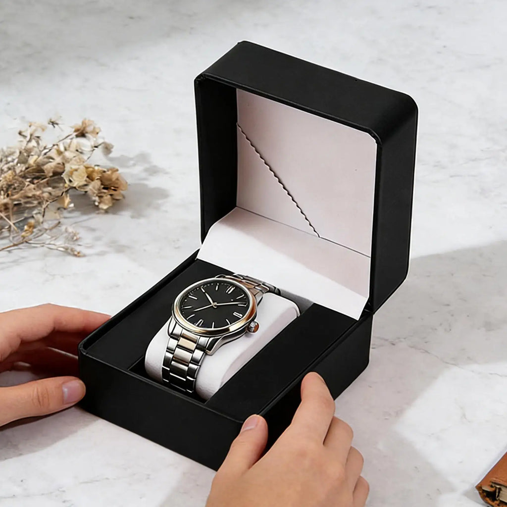 Watch Gift Box PU Leather Wristwatch Storage Case Watch Holder Box Display Case For Gift Jewelry Watch Organizer Storage Box Oasis Select