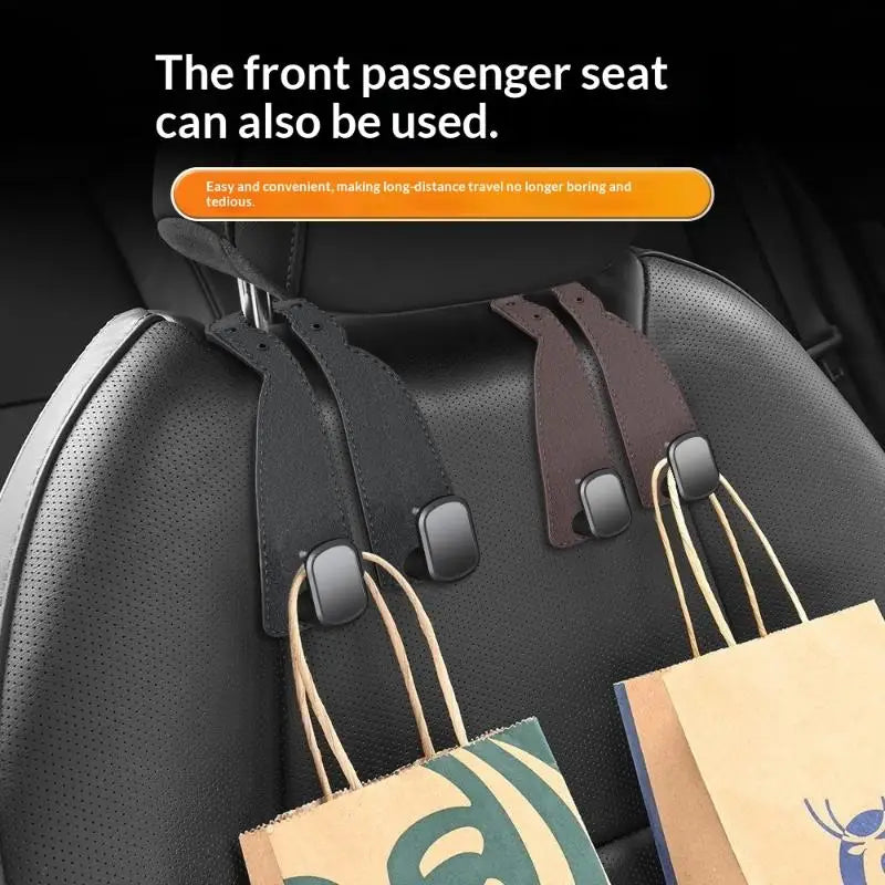 4Pcs Double Hook Car Hook Car Headrest Hooks Hanger For Bags Organizer Holder Clips Auto Fastener Hooks Car Oasis Select