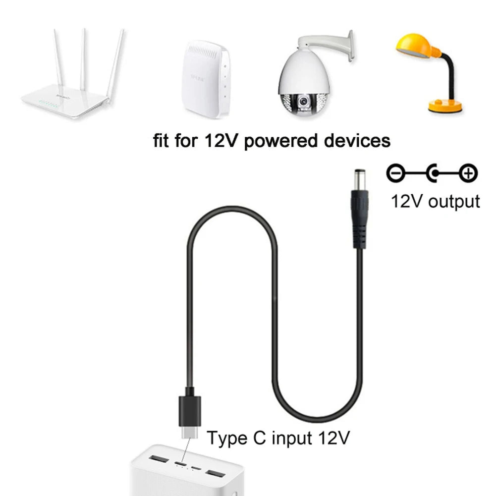 PD 100W USB-C to DC 5525 Power Cable – 9V 12V 15V 20V USB-C Power Adapter Cable Oasis Select