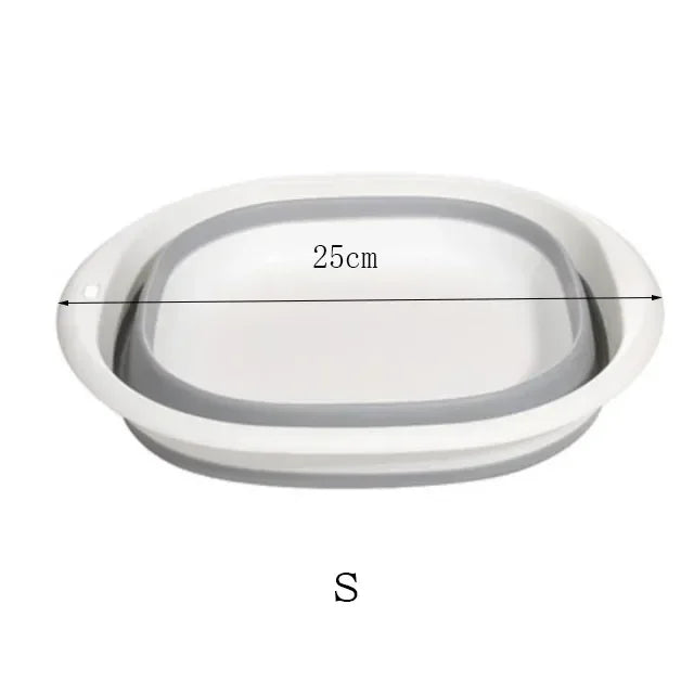Plastic Folding Basins Portable Wash Basins Folding Laundry Tub Adult Baby Bath Basin Bathroom Kitchen Accessories Wash Basin Oasis Select Grey-S