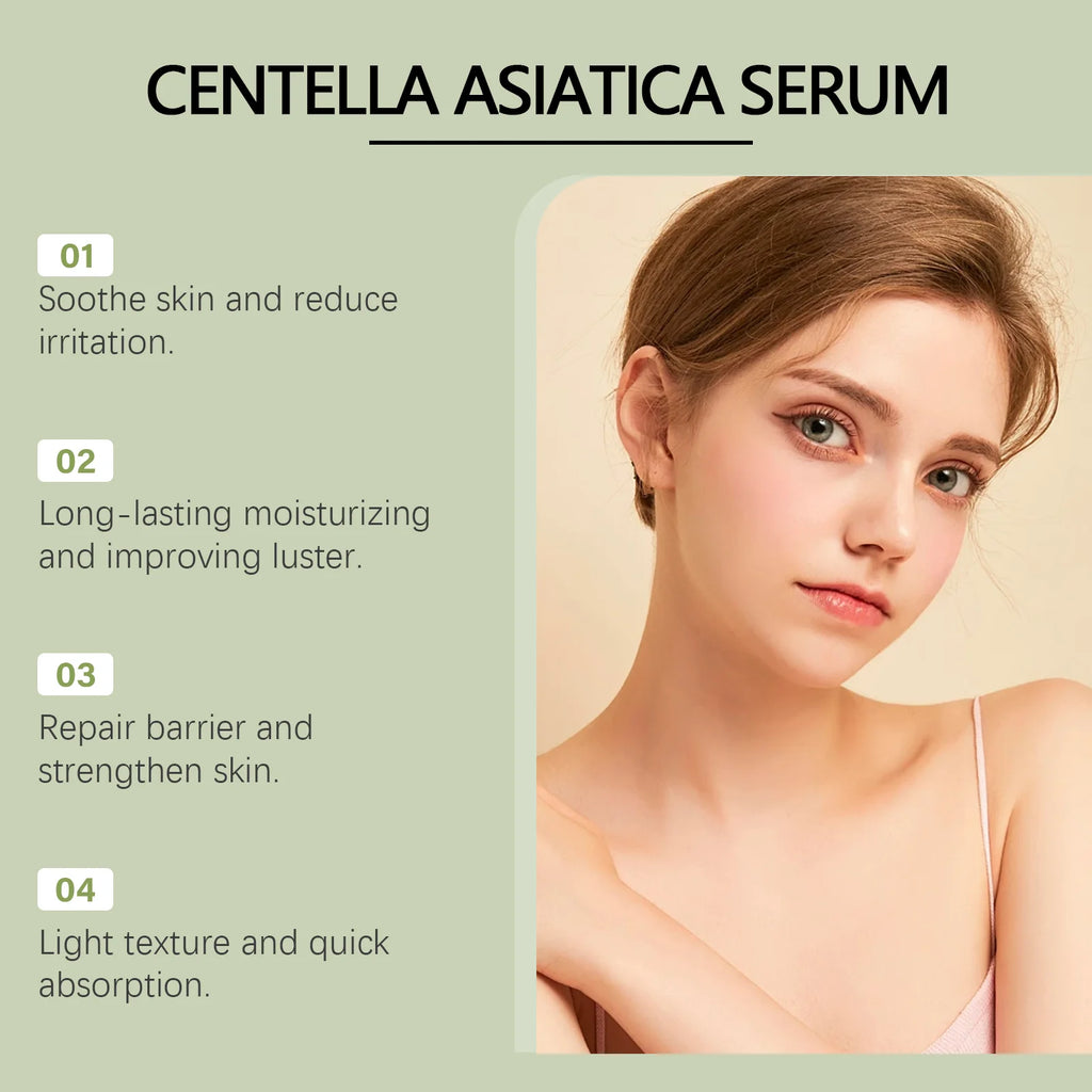 Centella Asiatica Facial Serum Moisturizing Nourish Repairing Dry Skin Smoothing Rejuvenation Soothing Brightening Beauty Health Oasis Select