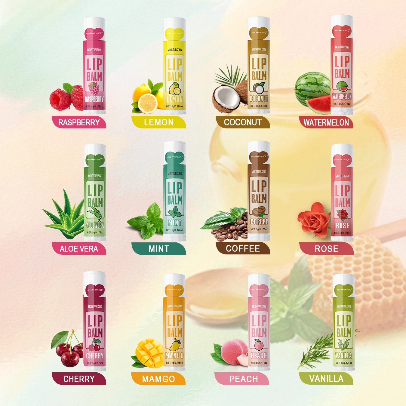 24PCS/box, Lip Balm Set, Moisturizing and Glossy, Easter Gift Set, Suitable for Dry Lips, Women's Gift Mother's Gift, Party Supp Oasis Select