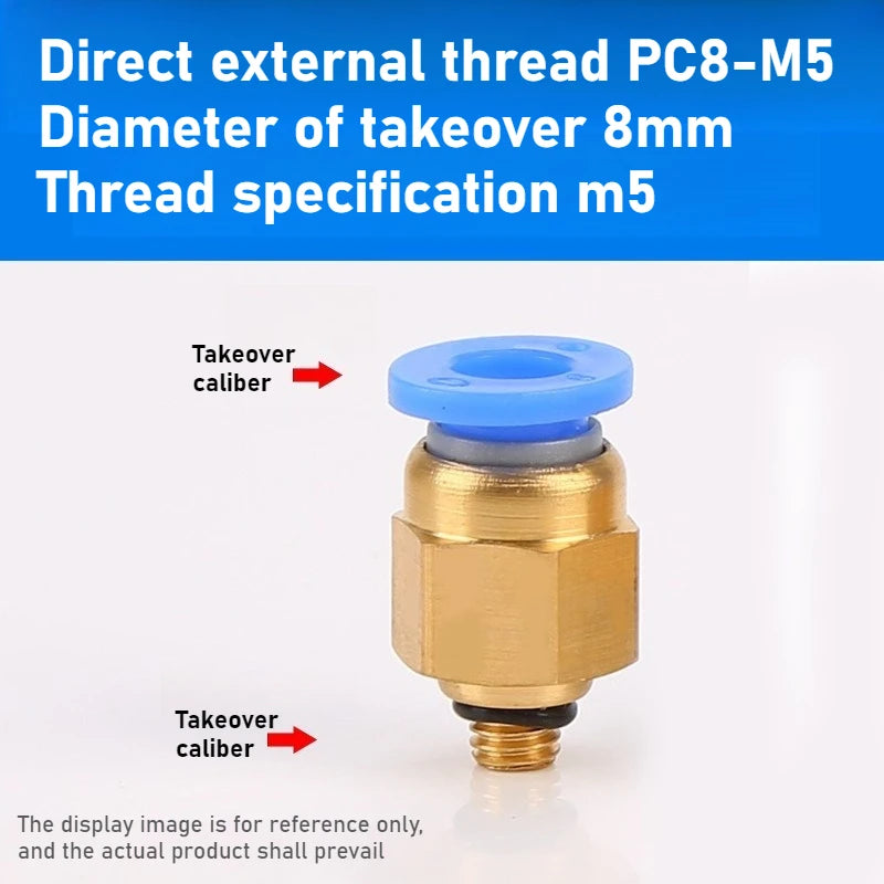 Quick Connector Tracheal Pneumatic PC8-02 Copper External Thread Straight Through Quick Insert Tracheal Connector PC1-03/12-04 Oasis Select PC 8-M5 1PCS