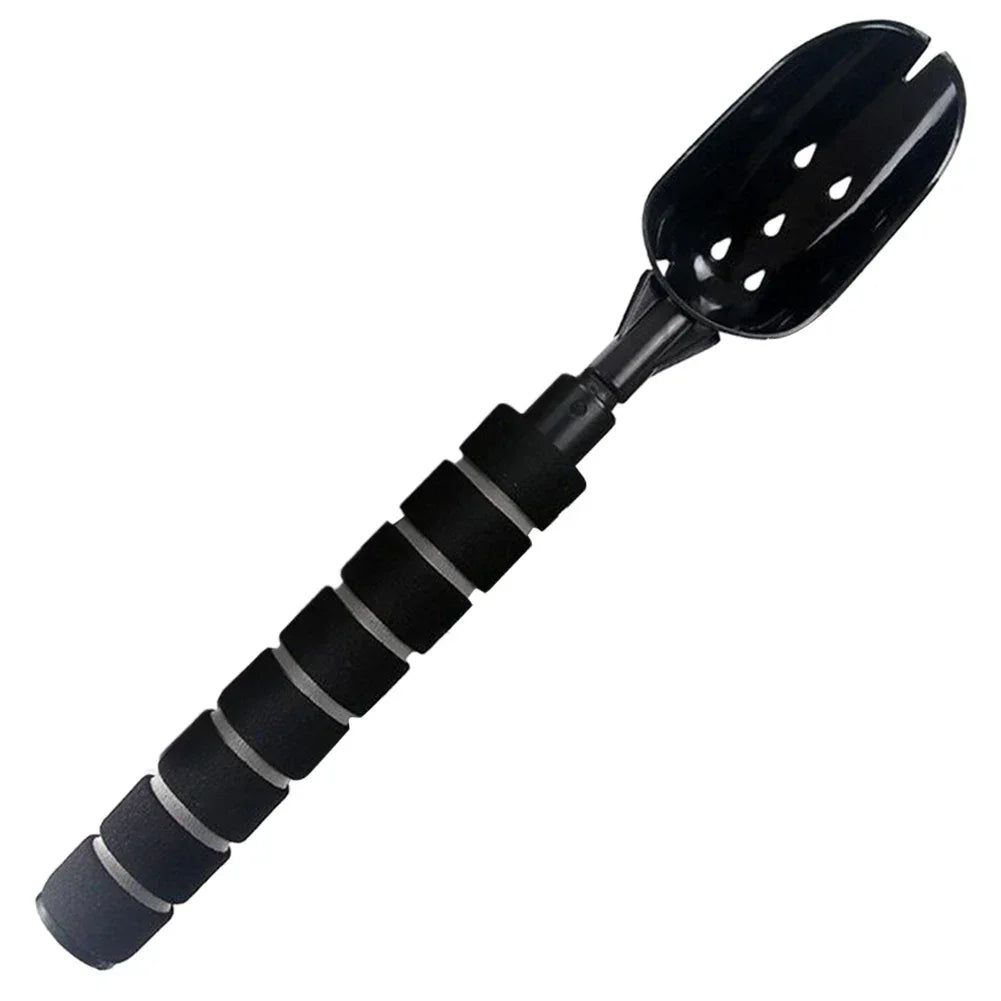 Bait Throwing Spoons Retractable Fish Bait Casting Scoop Lightweight Long Handle Non Slip Fishing Tackle Accessory Oasis Select black