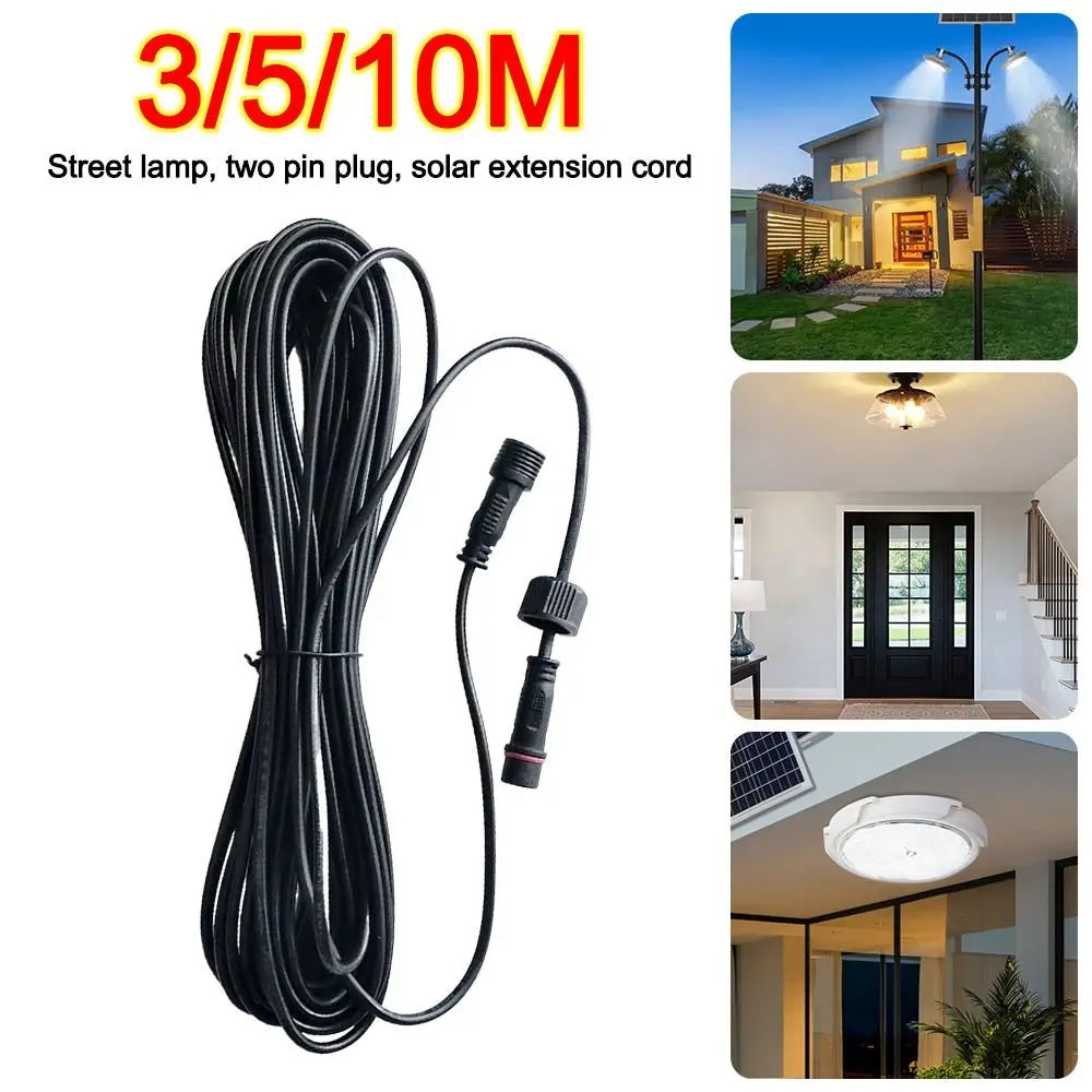 2 Pin Plug Solar Cable Extension 3M/5M/10M Waterproof Power Connection Wire Street Light Extension Cord Oasis Select