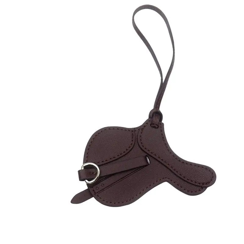 Equestrian Elegance Crafted Bag Charm - Statement Piece Made With Premium Thick PU Leather, Palmsize Oasis Select Coffee