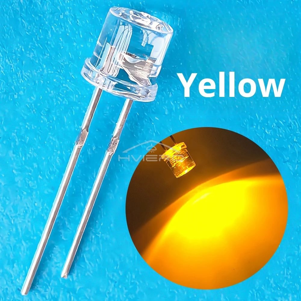 1000Pcs 5mm Flat Top LED Diodes | Ultra Bright Multi-Color Bulbs