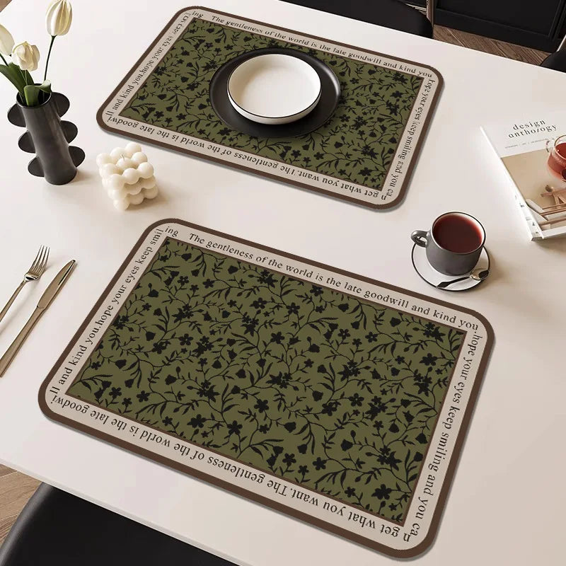 French Waterproof Leather Placemat Grease-proof Washless Dishes