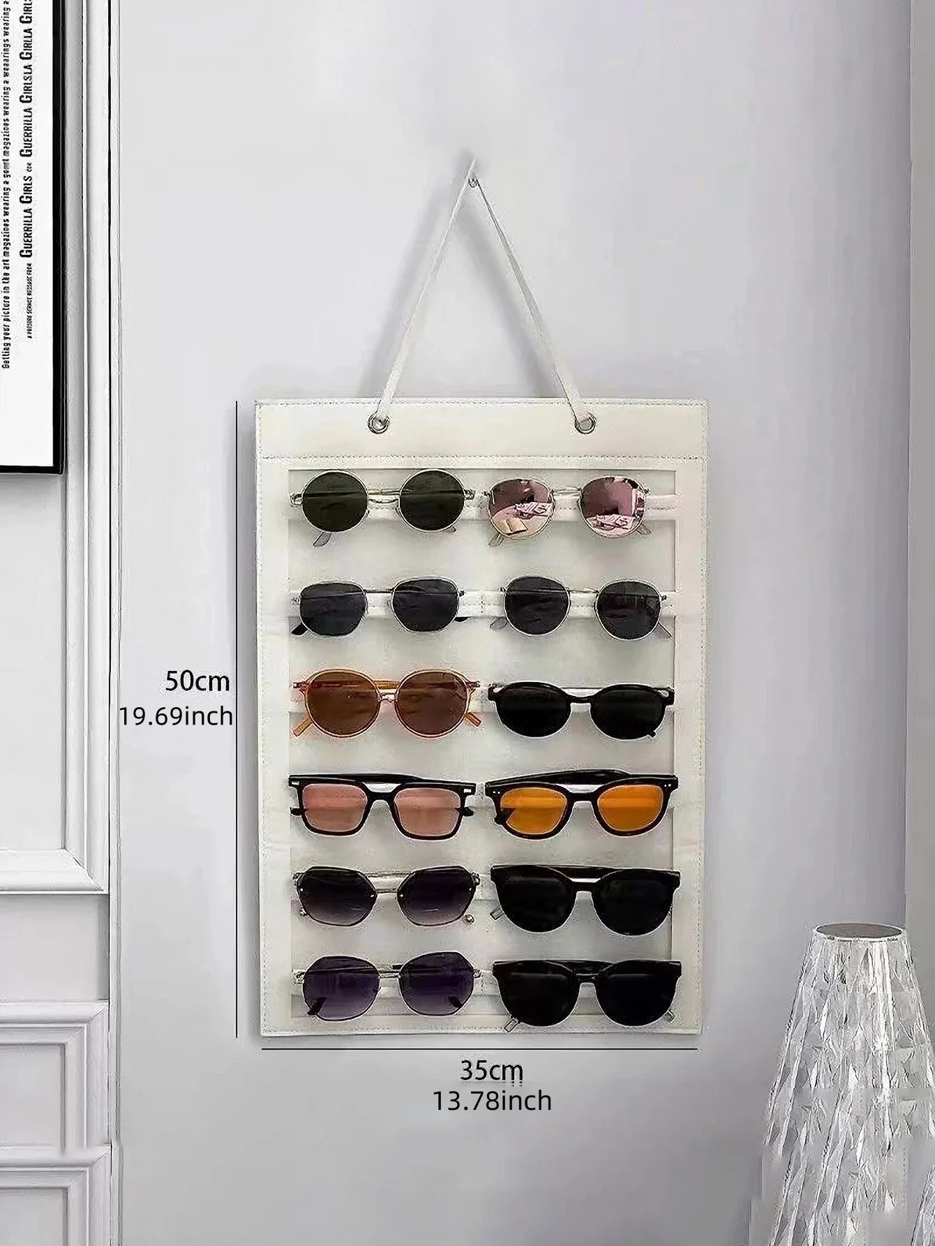 1pc Sunglasses Storage Organizer,Holds 12 pairs of eyeglasses, Hanging Glasses Display Rack,Versatile Wall-Mounted Glasses Hold Oasis Select