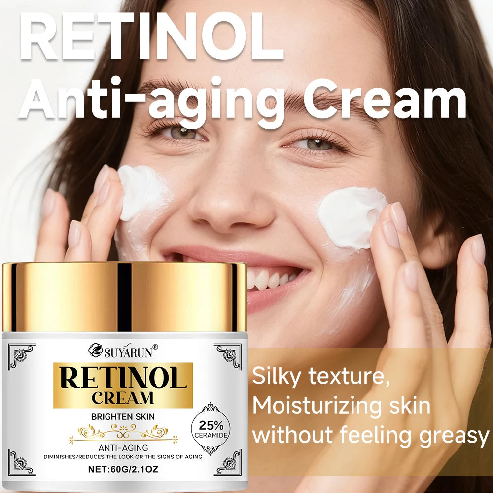 SUYARUN Retinol Anti-Aging Face Cream - Intense Hydration & Wrinkle Reduction, Vitamin Enriched Moisturizer for All Skin Types. Oasis Select