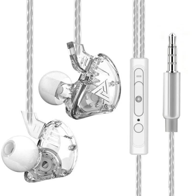 QKZ CK5 Wired Earphones In-Ear Headphones with Mic Volume Control HiFi Stereo Sound Deep Bass Tangle-Free for Phone Laptop PC Oasis Select QKZ CK5 White