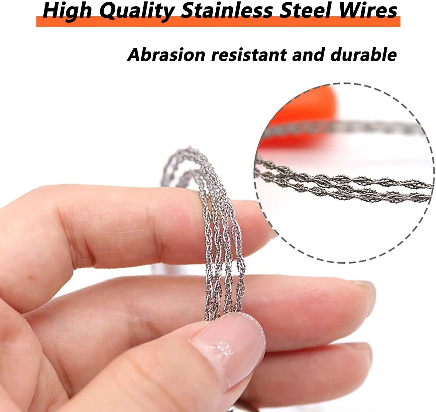 Pocket Wire Saw, Orange, High-Quality Multi-Functional Mini Wire Saw, for Wood, Plastic, Outdoor Camping Emergency Survival Oasis Select