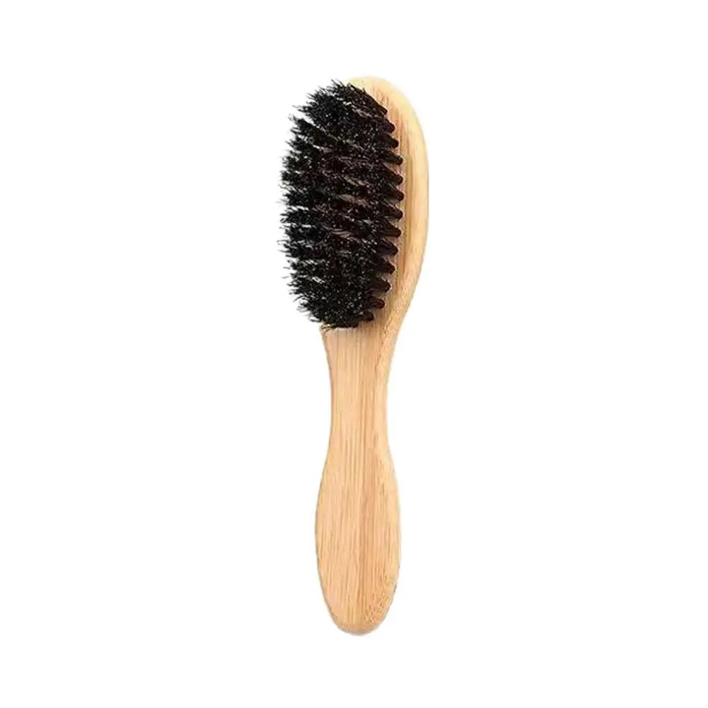 Natural Boar Bristle Beard Brush Wooden Handle Men's Grooming Tool for Clean Beard Oil Hair Styling Fade Cleaning Brush Oasis Select C