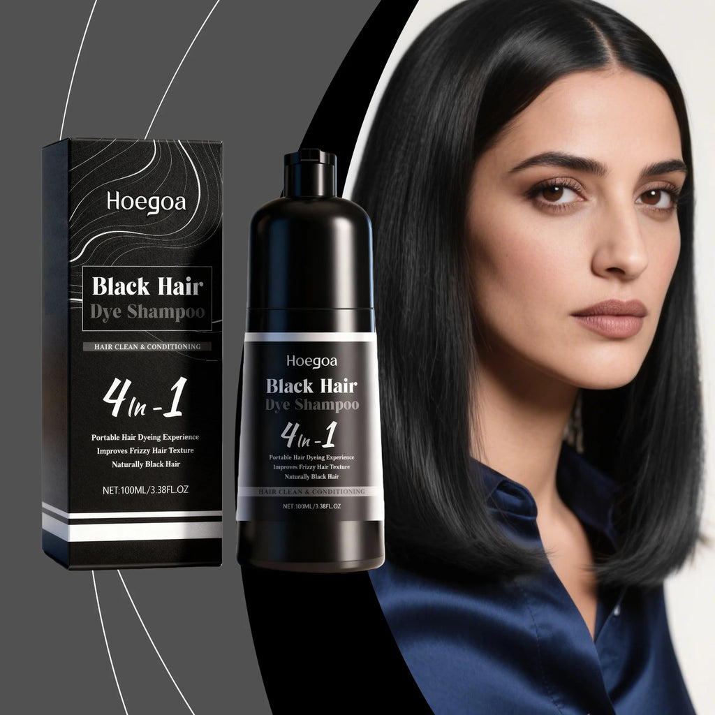 1 Black Hair Dye Shampoo Coverage White Grey Moustache Moisturize