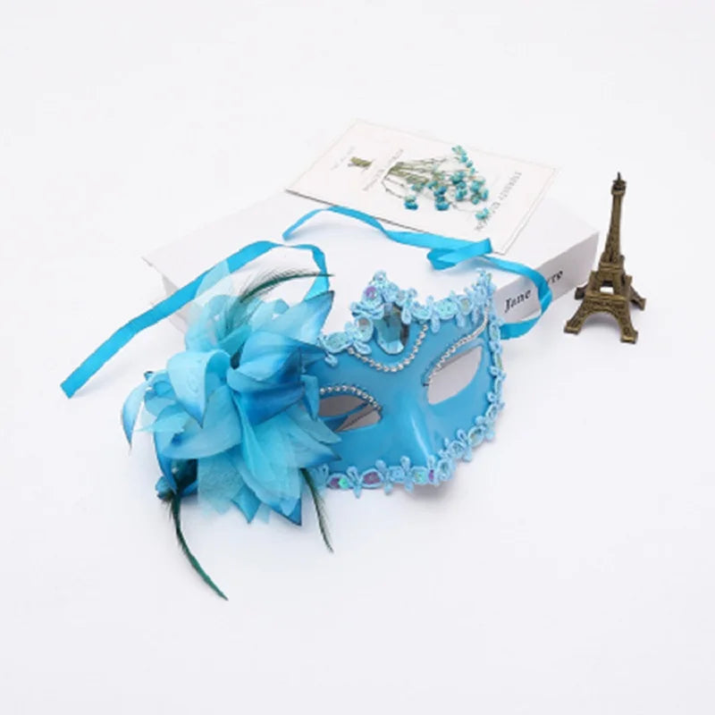 Dance Party Diamond Venetian Mask Feather Flower Wedding Carnival Performance Costume Sexy Lady Mask Masquerade Christmas Oasis Select