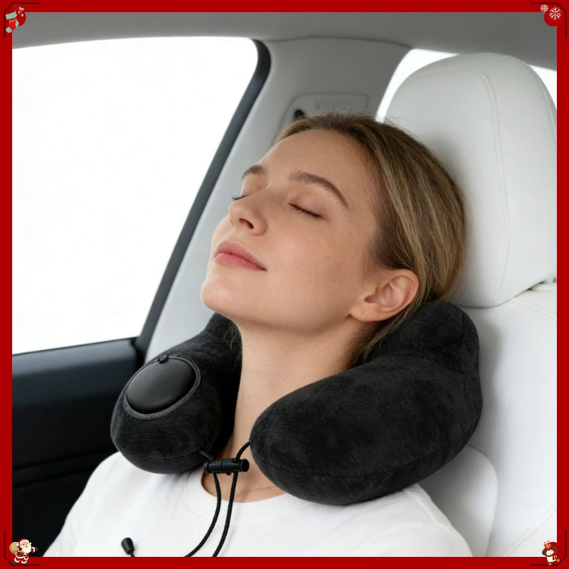 Inflatable travel pillow, portable airplane U-shaped neck pillow, compressible nap cervical pillow,Christmas,Thanksgiving gift Oasis Select