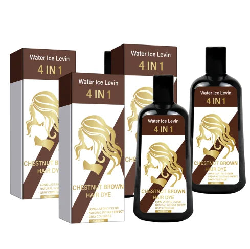 4-in-1 Chestnut Brown Hair Dye Shampoo – Instant Gray Coverage Hair Dye Shampoo Oasis Select Smoothing & Straightening