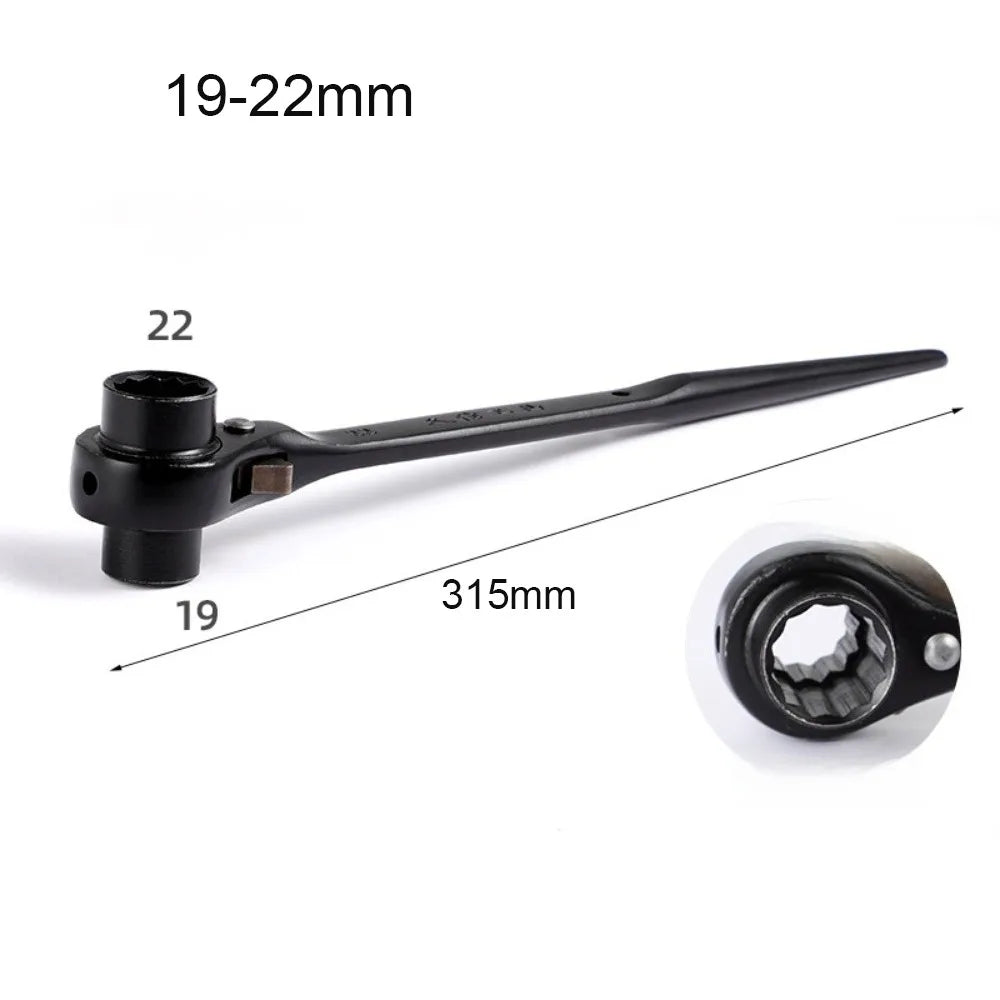 Portable Metal Ratchet Wrench Quick Release Bidirectional Wrench Double-Headed Pointed Tail Ratchet Spanner Hand Tool Kit Oasis Select 19-22mm