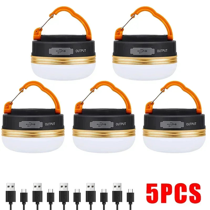 10W 1800MAH COB+LED Camping Lantern USB Rechargeable High Power Portable Tents Lamp Outdoor Hiking Night Fishing Hanging Lamp Oasis Select 5PC