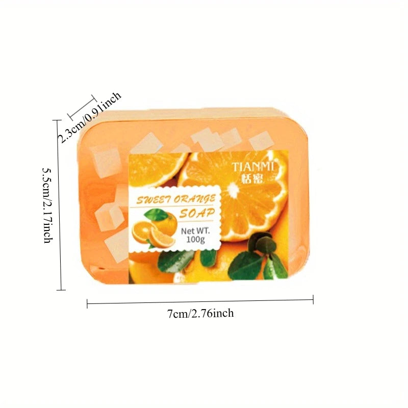 6PCS Fruity Handmade Cleansing Soap, Available in 6 Different Flavors, Including Sweet Orange, Blueberry, Kiwi, Etc. Oasis Select