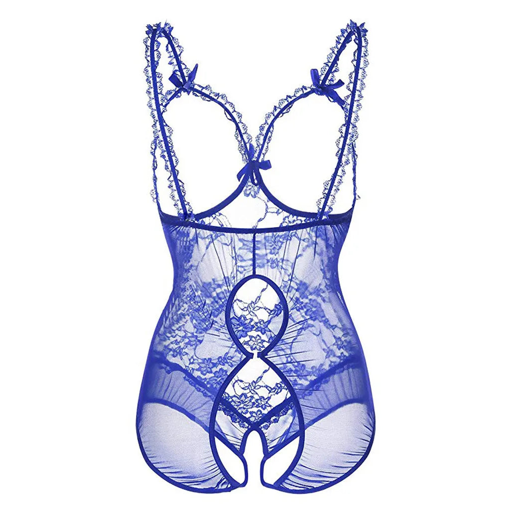 Sexy Lace Cupless Teddy Sexy Lingerie Open Cup Bra Erotic Lenceria Costume Babydoll Crotchless Sexy Bodysuit Big Size Oasis Select