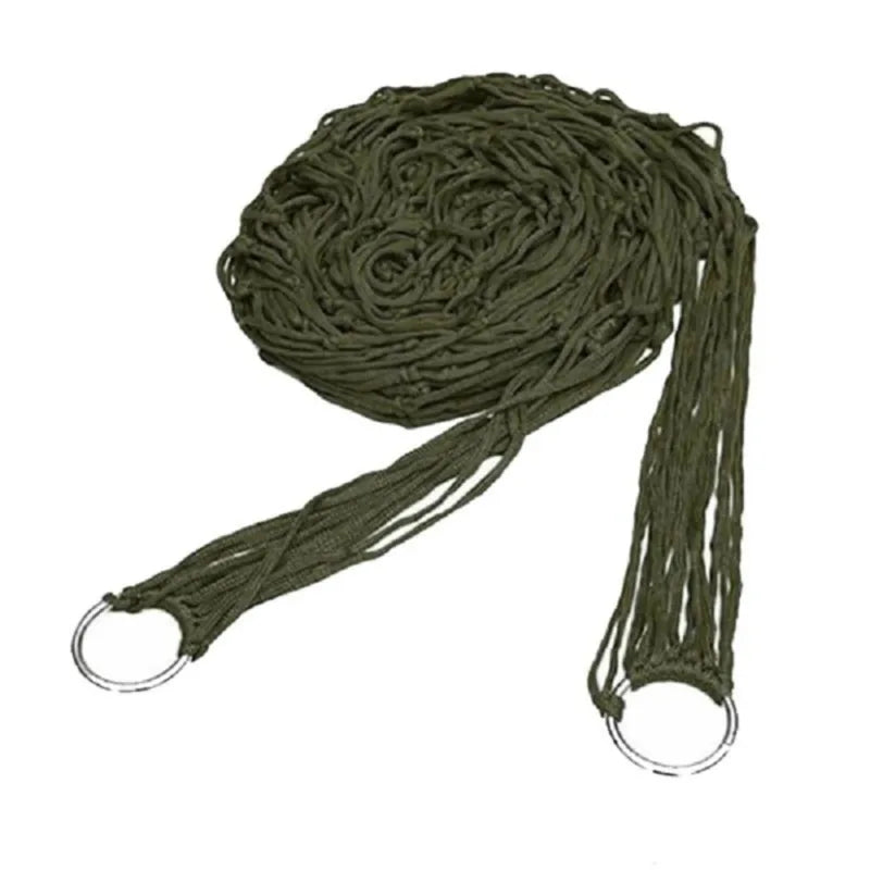 Portable Nylon Mesh Hammock with Hanging Ropes Lightweight Outdoor Swing Bed for Camping Beach Garden and Travel Use Oasis Select