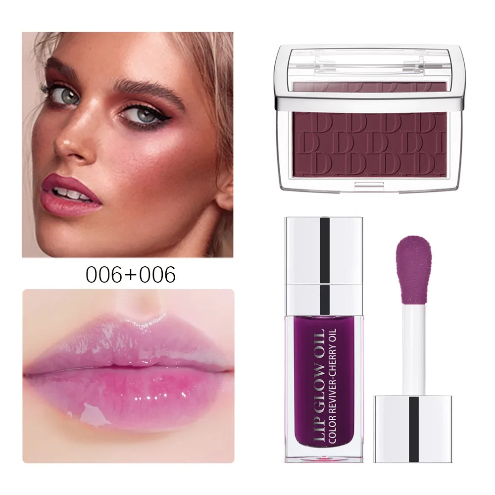 ibcccndc Lip Glow Oil & Matte Blush Set | Hydrating Makeup Kit