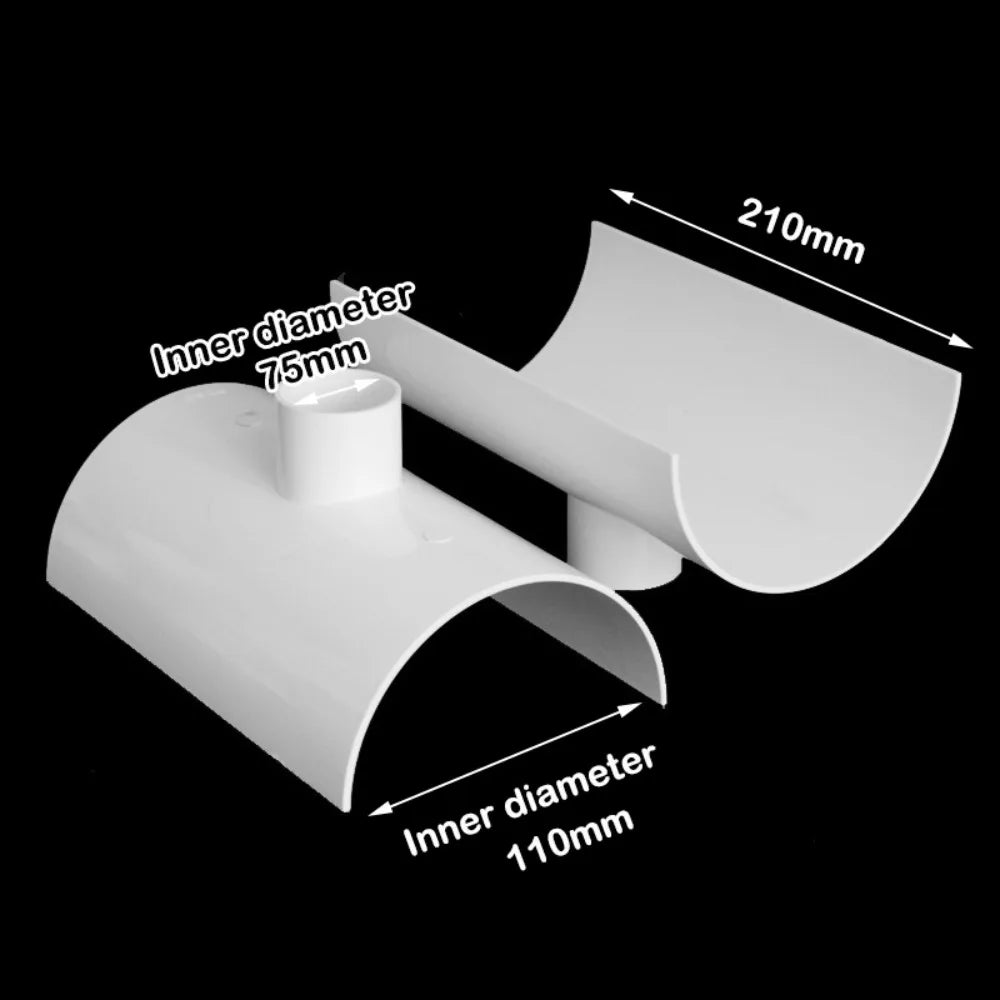 New PVC Tube Repair Patch Open Tee 50 75 110 Pipe Joint White Plumbing Accessories Home Oasis Select 110x75mm 16mm