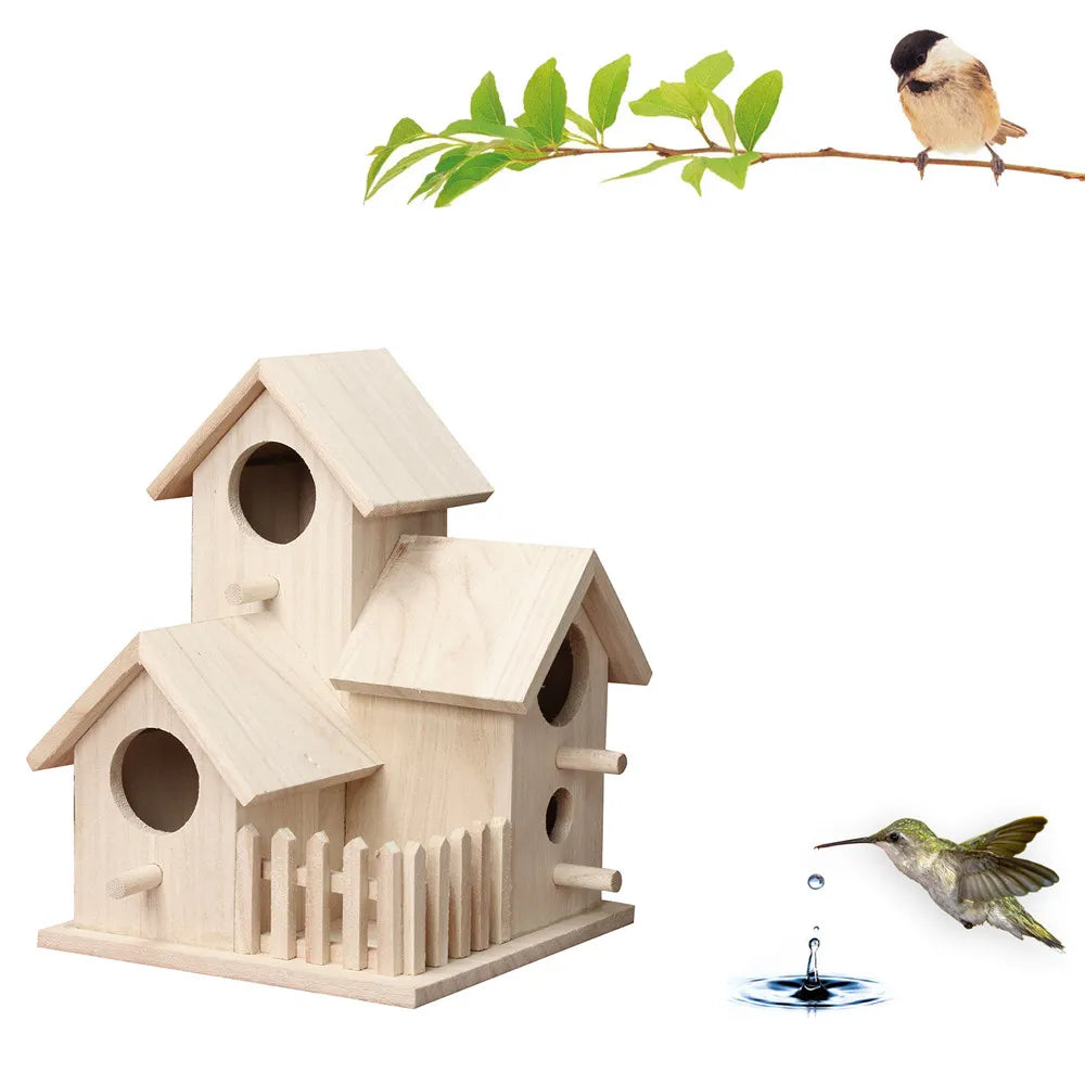 Wooden Hanging Birdhouse – Outdoor Garden Bird Nest Box Hanging Birdhouse Oasis Select A
