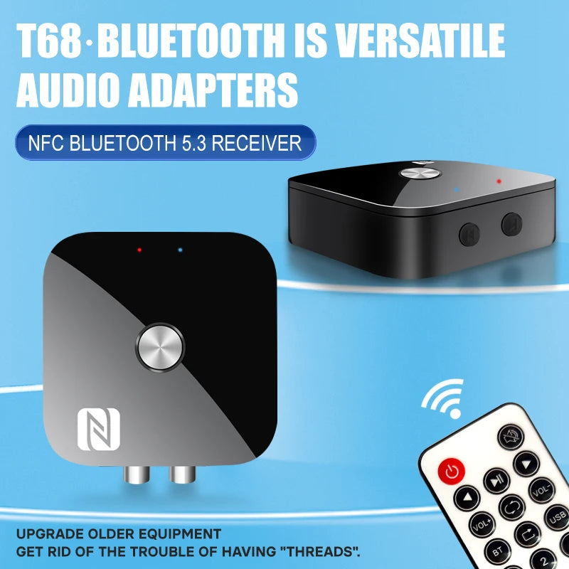 NFC Bluetooth 5.3 Audio Receiver 3.5mm AUX R/L RCA Stereo HIFI Music Wireless Adapter With Mic USB U-Disk Play Remote Control Oasis Select