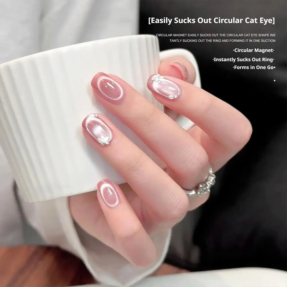 Hollow Black Hole Cat Eye Magnet Ring DIY Cat Eye Nail Art Effect Strong Magnetic Tool for Magnetic Gel Polish Manicure Tools Oasis Select