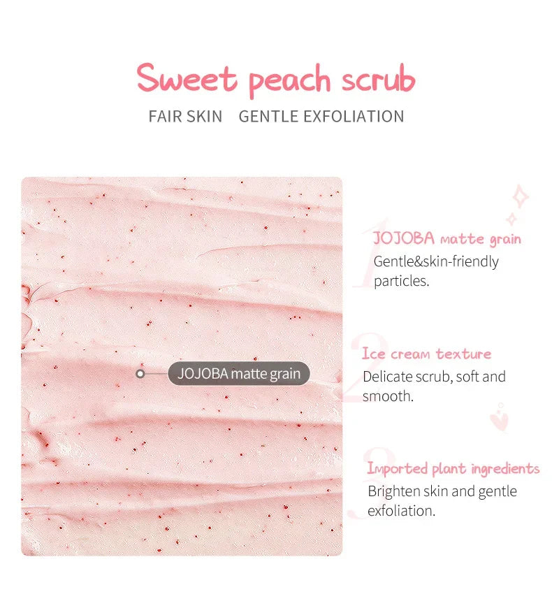 Fenyi Honey Peach Body Scrub Exfoliating Deep Clean Moisturizing Smooth Skin Remove Dead Skin Gentle Care for Face & Body Oasis Select