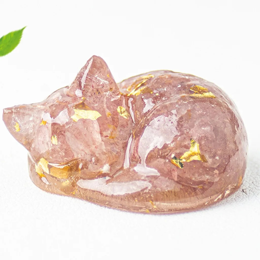 Shaped Decoration Compact Sleeping Figurine Resin Statue Modern Animal Decorative Figurine For Bedroom Study Home Oasis Select Pink Brown