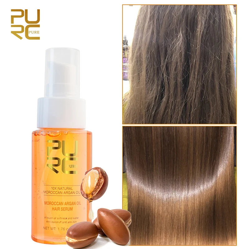 PURC Moroccan Argan Oil Hair Smoothing Serum – Anti-Frizz 50ml Hair Smoothing Serum Oasis Select China Mainland Smoothing & Straightening