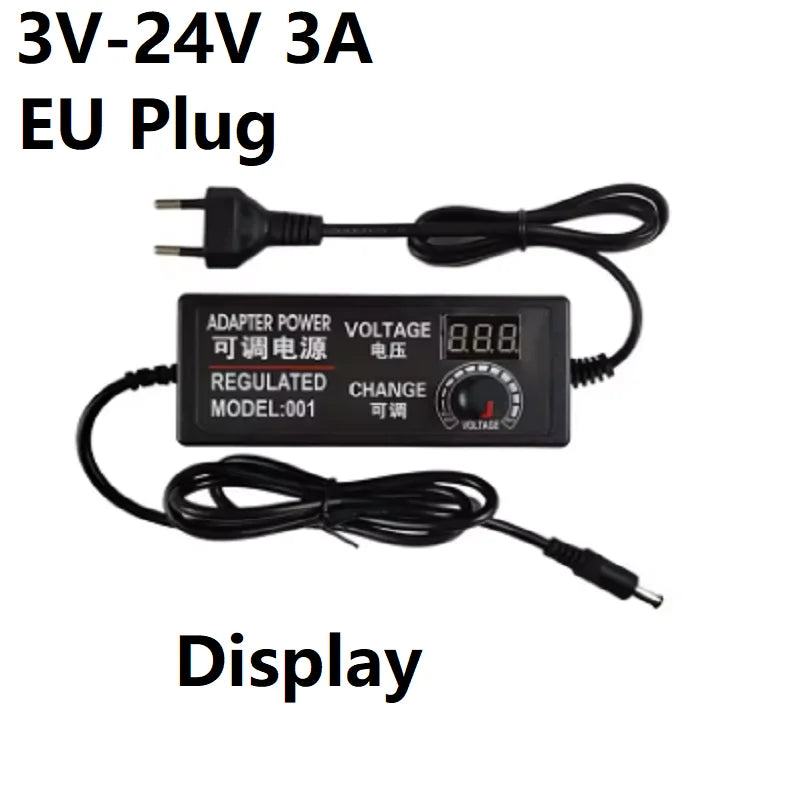 AC Adjustable Transformer Power Adapter AC 220V 100V to DC 5V 9V 12V 15V 24V 2A 3A Adapter EU US Plug Various Voltage DC Source Oasis Select EU Plug 3A