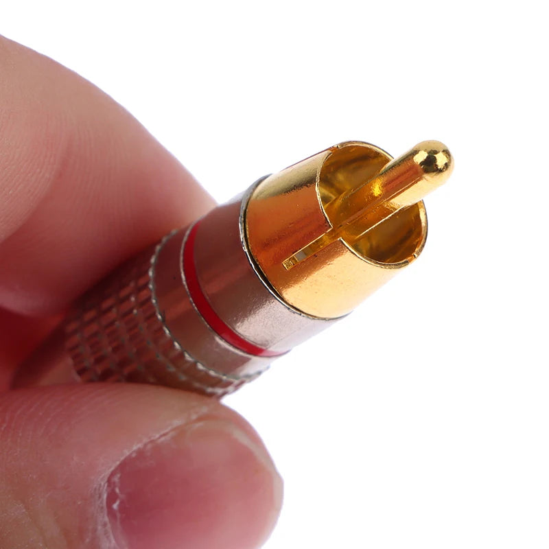 2Pcs RCA Male Connector Non Solder Plug Adapter For Audio Cable Plug Video CCTV Camera Solder-Free Adapter Cable Converter Oasis Select