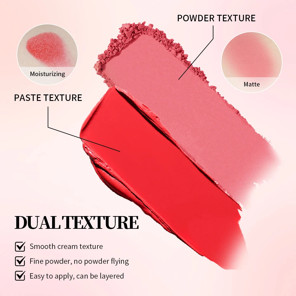 2Color Blush Cream and Brush Powder Long-lasting Wearing High Pigment Natural Matte Blush For Girl Blush Cosmtics Oasis Select