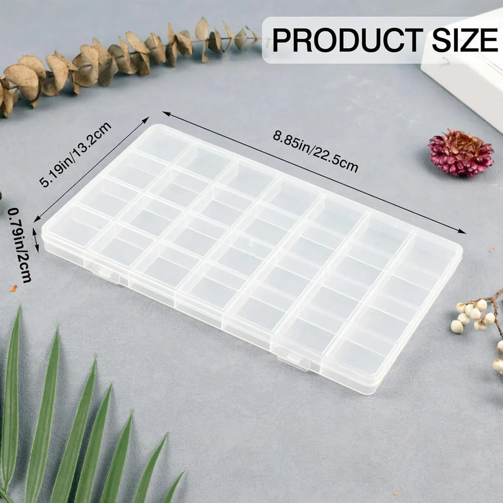 28 compartments plastic storage box with partition jewelry box, used for storing jewelry, earrings, rings, beads Oasis Select 28 Grids