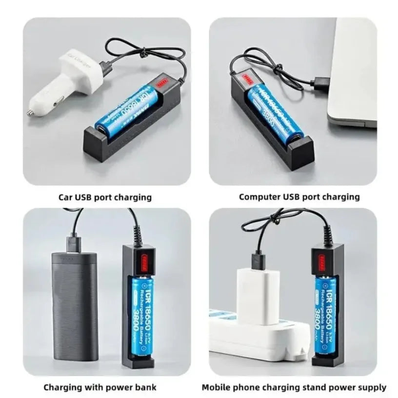 Universal 2 Slots Charger USB Smart Battery Charger for 16340 14500 18650 26650 3.7V Lithium Li-ion Battery Charge Accessories Oasis Select