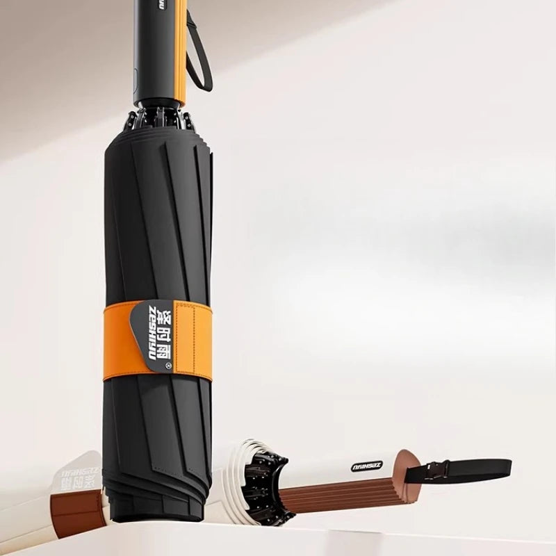 Fully Automatic Business Reverse Umbrella - Reinforced Thickened Unisex Windproof All-Weather Student-Specific Oasis Select