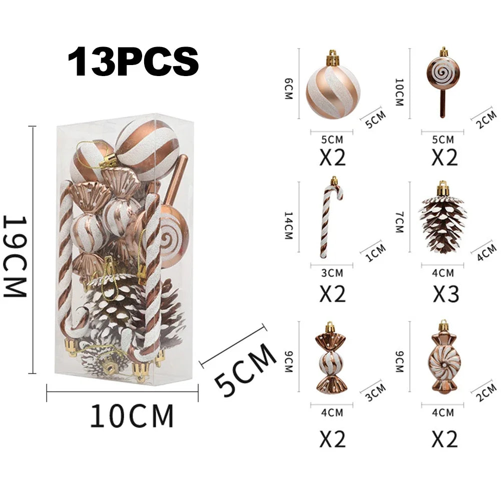 Christmas Party Festive Gatherings Christmas Decorations Set Of Christmas Candy Ornaments 13 Pieces Set Easy To Hang Ribbons Oasis Select Pine Cone China Mainland