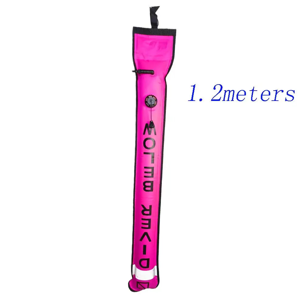 1.2M/1.5M Dive Surface Marker Buoy with Oral Inflation Valve Overpressure Deflator Diving Snorkeling Safety SMB Signal Tube Oasis Select 120cm pink