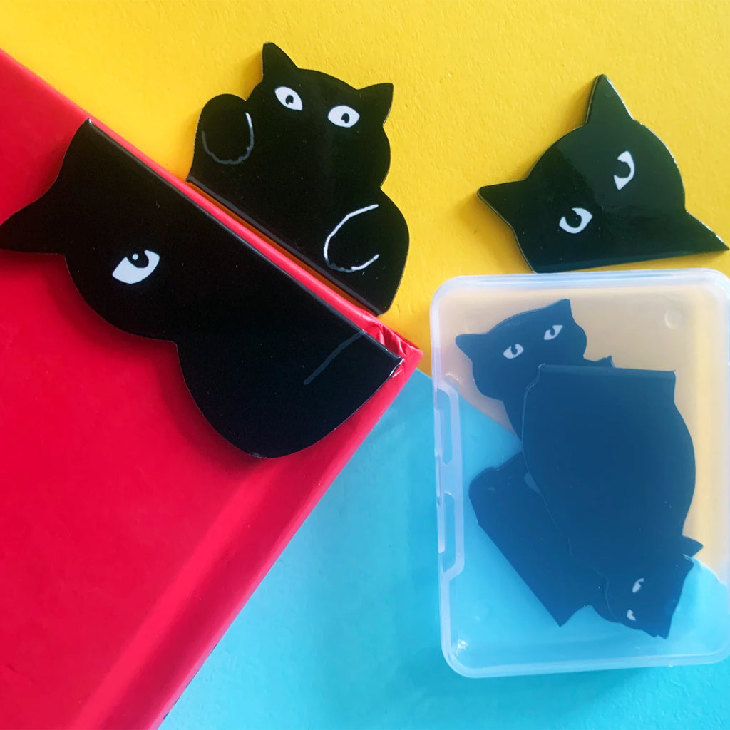 6/12cs Magnetic Bookmarks For Book Lovers, Black Cat Cute Bookmarks For Cat Lover Gifts,and Students Teachers School Home Oasis Select